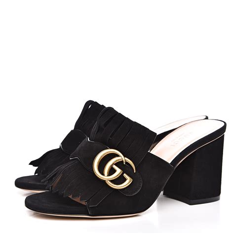 gucci marmont heel seude|gucci 6 inch heels.